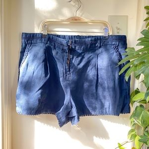 LOFT Navy Blue Linen Shorts